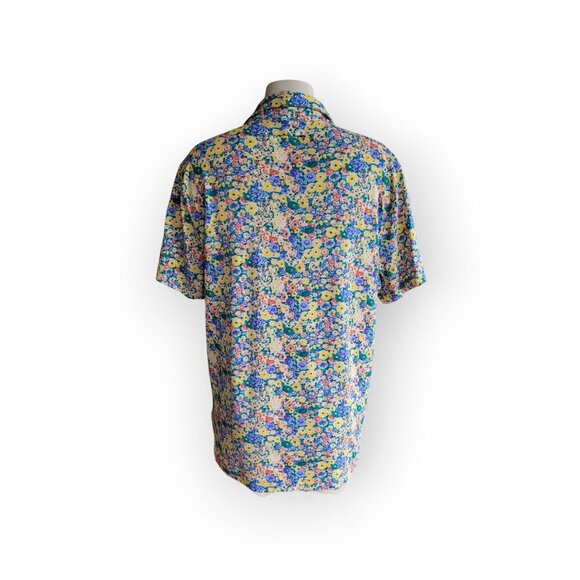 J.Crew Coolmax Performance Polo Shirt Yellow Barley Flower Mens Size L UPF 50 - Picture 5 of 15